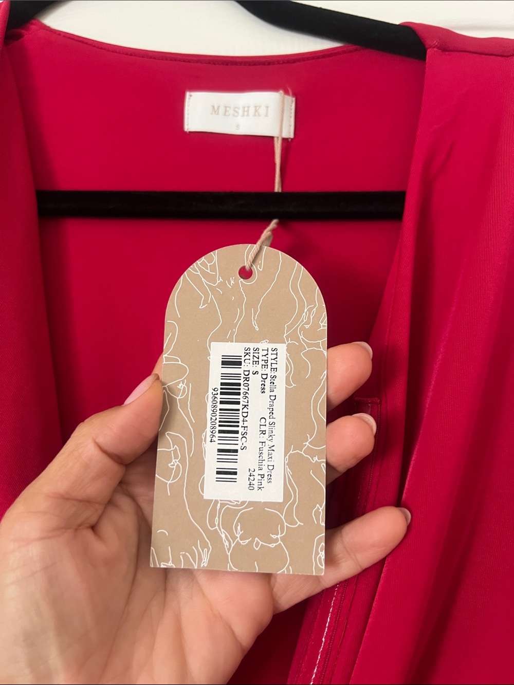 Stellah Fuchsia Deep V Draped Maxi Dress - Picture 2 of 3